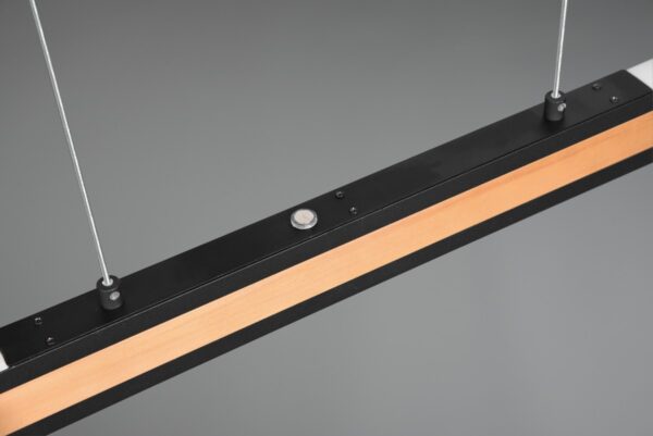 Trio 326610232 Deacon LED Dřevěný lustr | Variabilní | Černá | 40W