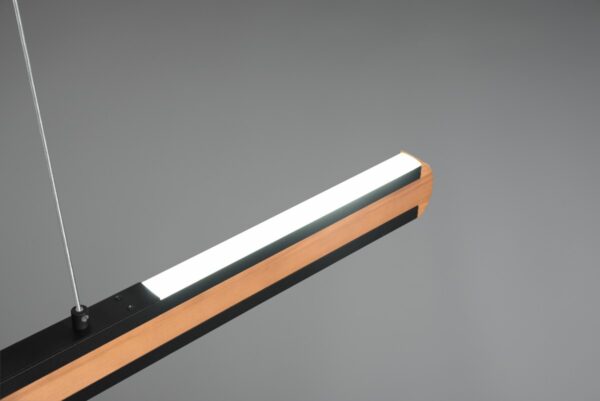 Trio 326610232 Deacon LED Dřevěný lustr | Variabilní | Černá | 40W