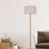 Trio 401200101 Korba Dřevěná stojací lampa | E27 | Bílá