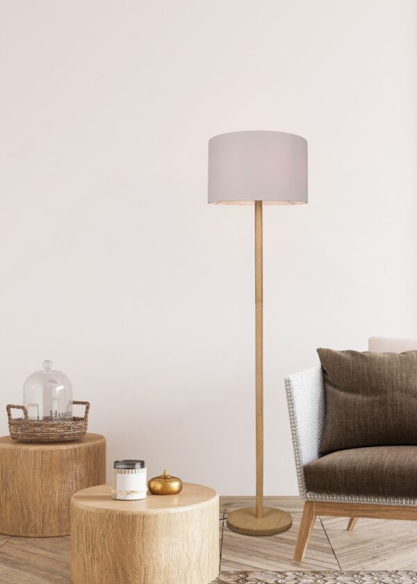 Trio 401200101 Korba Dřevěná stojací lampa | E27 | Bílá