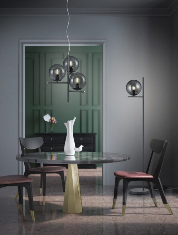 Trio 402000142 Pure Stojací lampa | E14 | Černá | Šedá