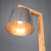 Trio 402690167 Clark Dřevěná stojací lampa | E27 | Kov | Nikl