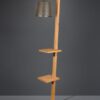 Trio 402690167 Clark Dřevěná stojací lampa | E27 | Kov | Nikl