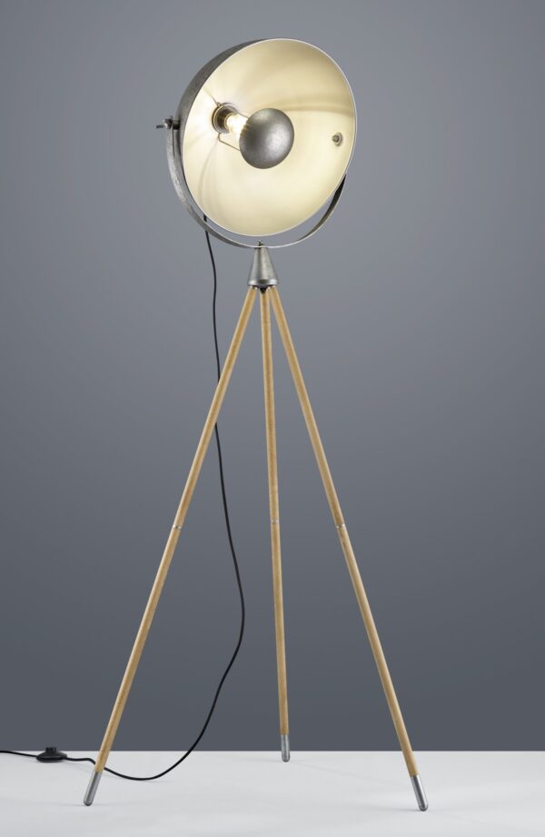 Trio 403400167 Delhi Stojací lampa | E27 | Kov | Nerez