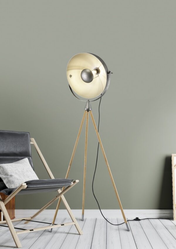 Trio 403400167 Delhi Stojací lampa | E27 | Kov | Nerez