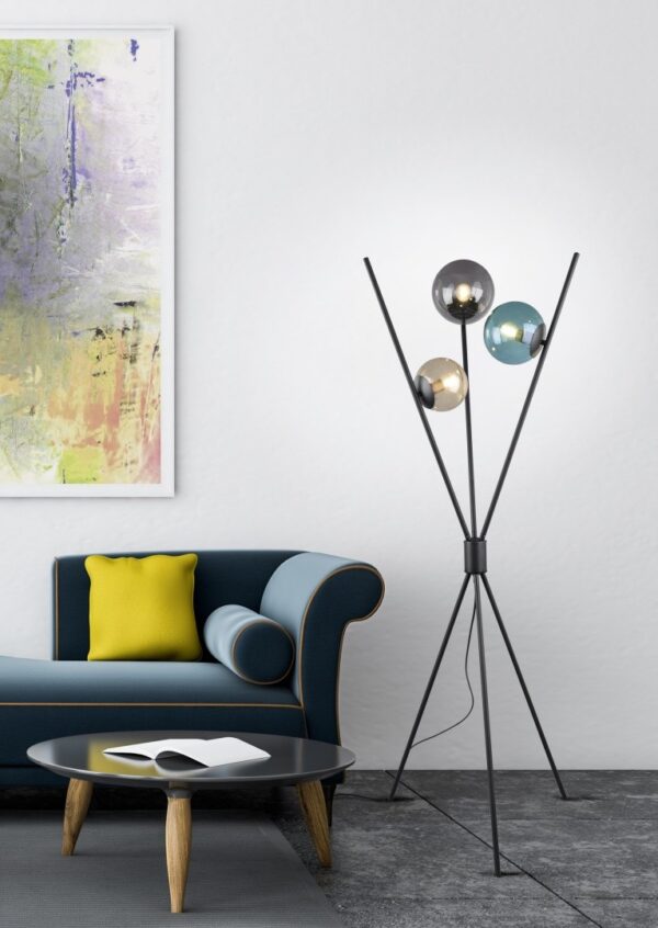 Trio 403400317 Lance Stojací lampa | E14 | Černá