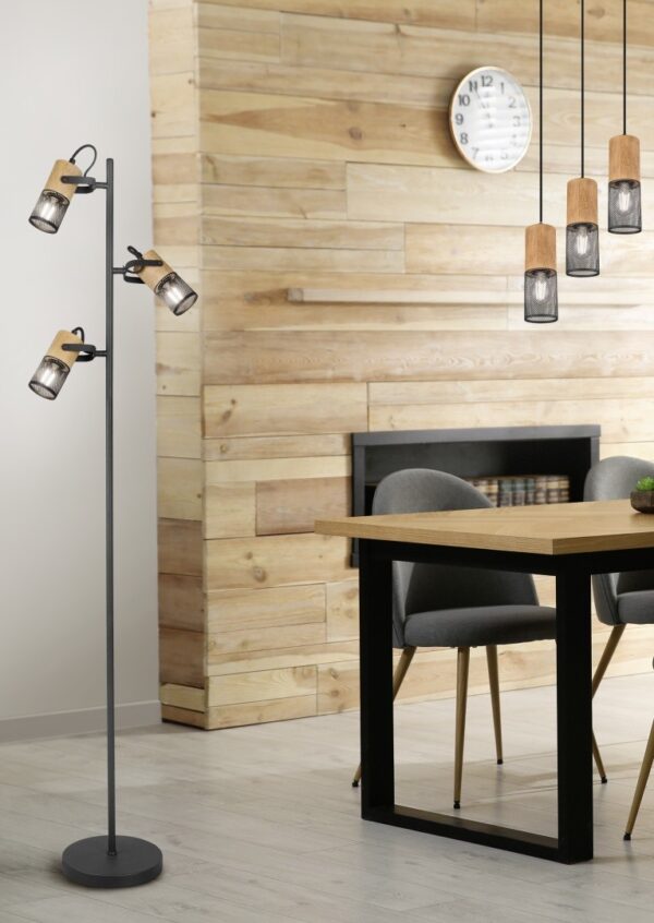 Trio 404300332 Tosh Stojací lampa | E14 | Hnědá