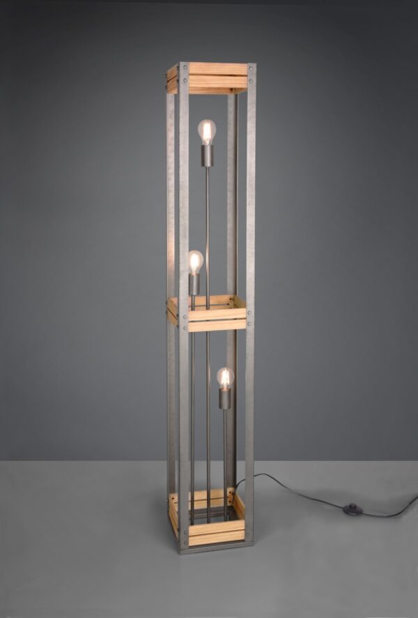 Trio 405500367 Khan Stojací lampa | E27 | Kov | Nikl