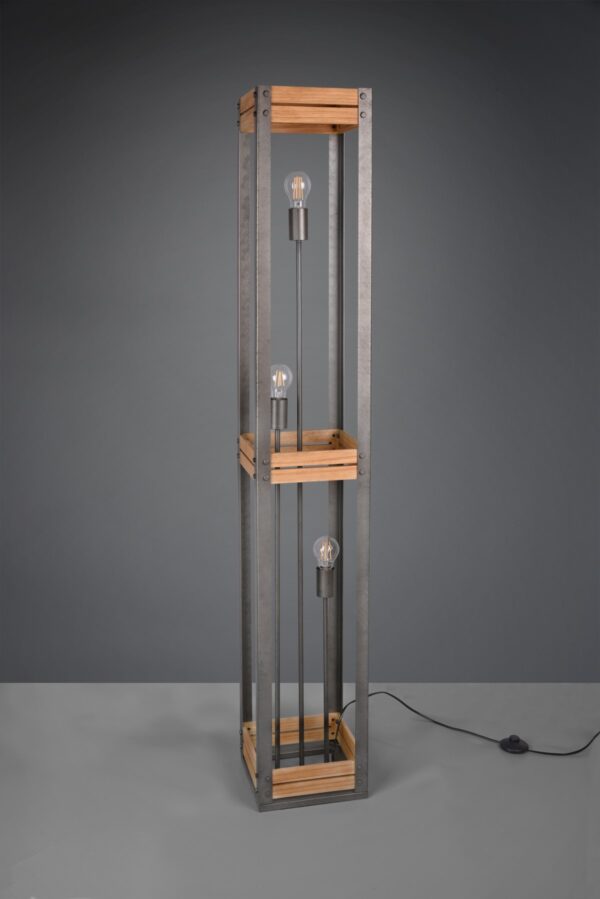 Trio 405500367 Khan Stojací lampa | E27 | Kov | Nikl