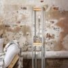 Trio 405500367 Khan Stojací lampa | E27 | Kov | Nikl
