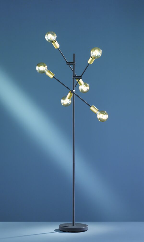 Trio 406700632 Cross Stojací lampa | E27 | Černá