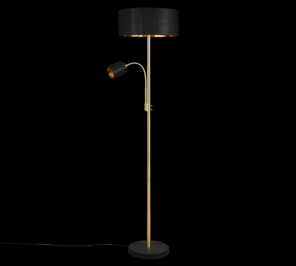 Trio 416900208 Motel Stojací lampa | E27 | Barevný kov | Mosaz