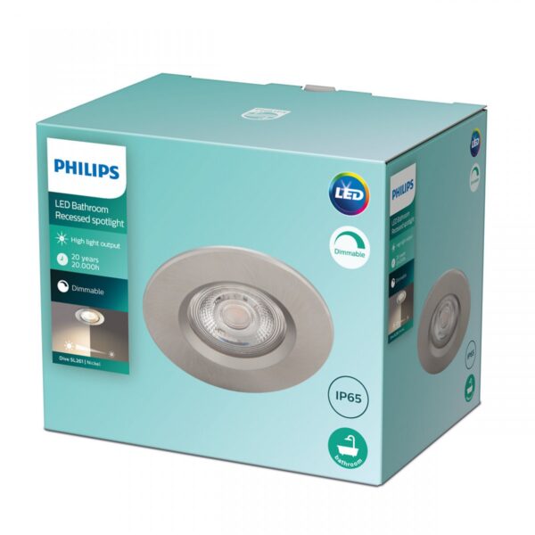Philips 8718699755669 Dive LED Vnitřní osvětlení | Teplá bílá | Kov | Nikl | 5W | 3