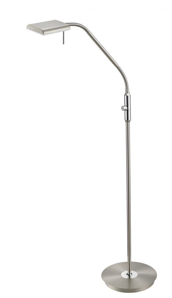 Trio 420910107 Bergamo LED stojací lampa | Teplá bílá | 12W | Kov | Nikl