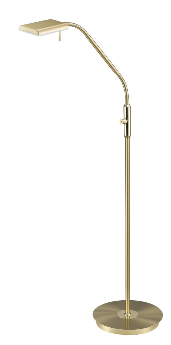 Trio 420910108 Bergamo LED stojací lampa | Teplá bílá | 12W | Barevný kov | Mosaz