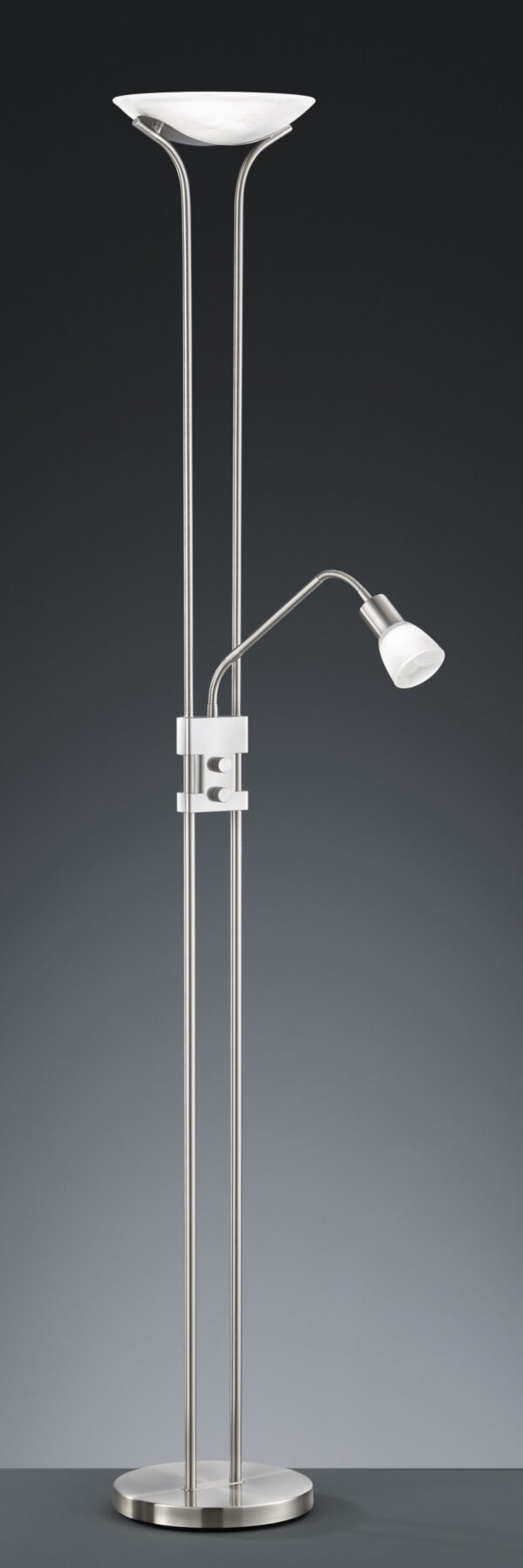Trio 421910207 Santo Ii LED stojací lampa | Teplá bílá | 4X4W | Kov | Nikl
