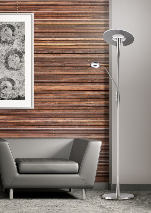 Trio 422710307 Quebec LED stojací lampa | Variabilní | 34W | Kov | Nikl