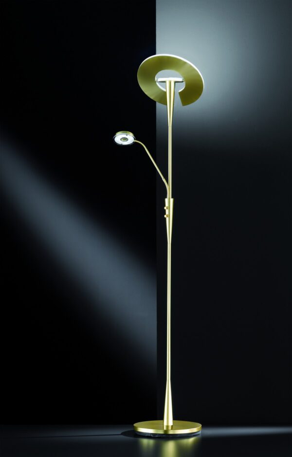 Trio 422710308 Quebec LED stojací lampa | Variabilní | 34W | Barevný kov | Mosaz