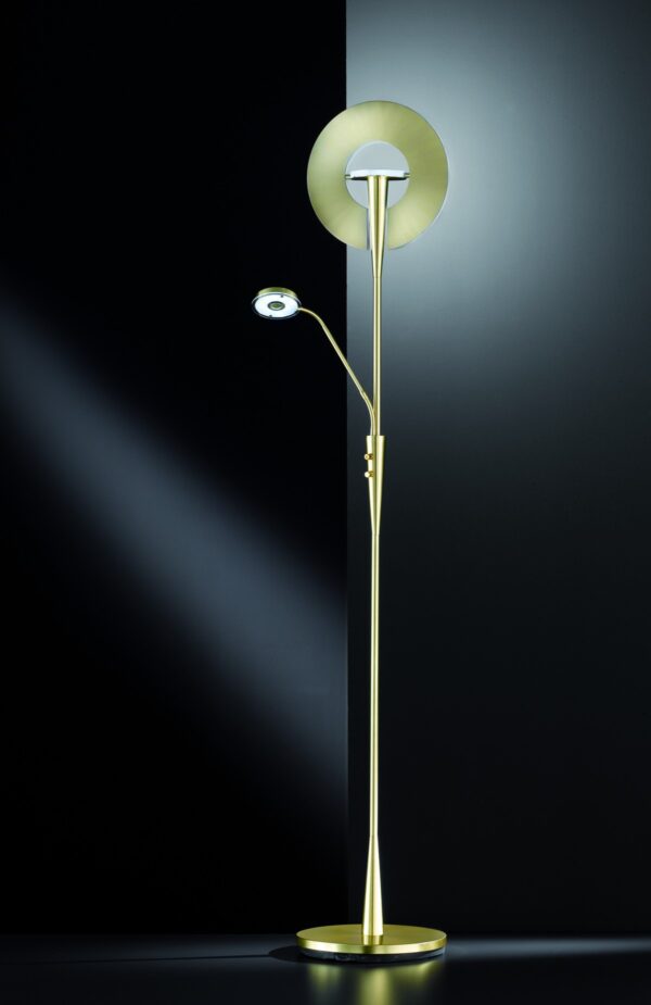 Trio 422710308 Quebec LED stojací lampa | Variabilní | 34W | Barevný kov | Mosaz