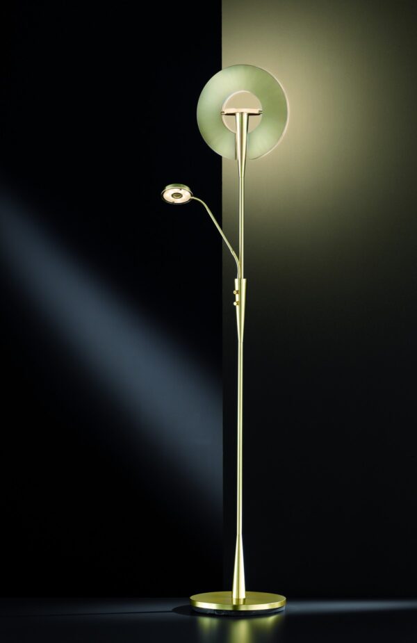 Trio 422710308 Quebec LED stojací lampa | Variabilní | 34W | Barevný kov | Mosaz