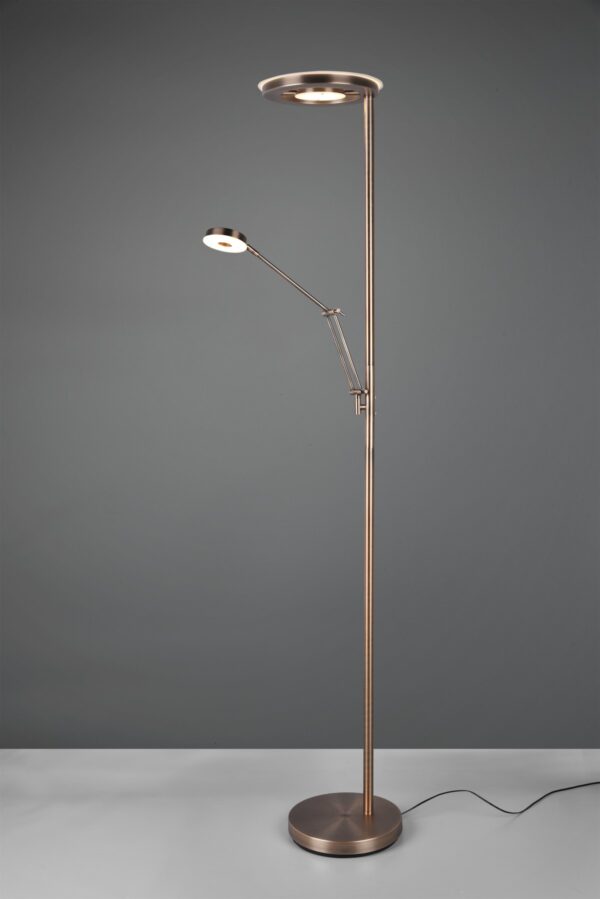 Trio 424210304 Barrie LED Stmívatelná stojací lampa | Variabilní | 32W | Barevný kov | Mosaz