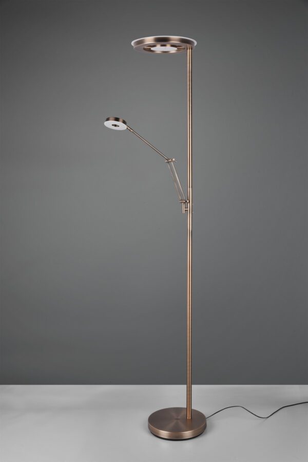 Trio 424210304 Barrie LED Stmívatelná stojací lampa | Variabilní | 32W | Barevný kov | Mosaz