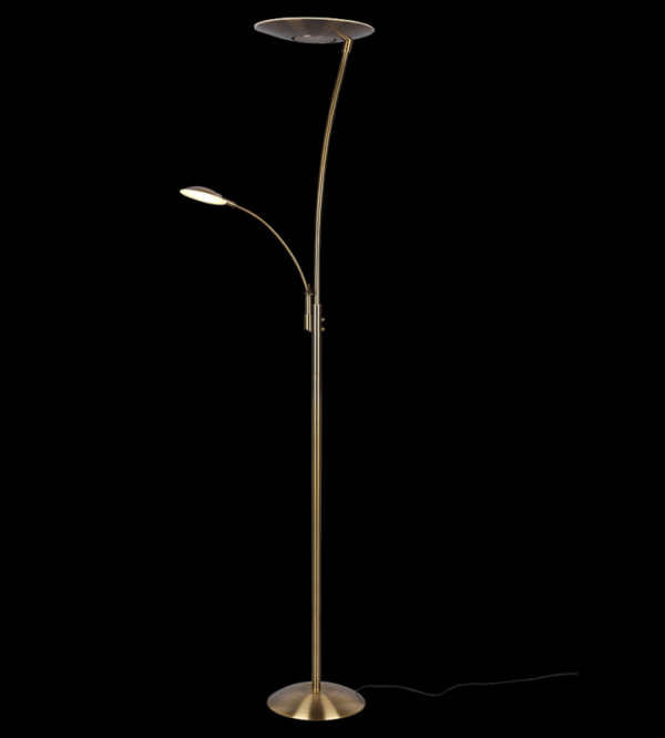 Trio 424310204 Granby LED Stmívatelná stojací lampa | Variabilní | Barevný kov | Mosaz | 29 + 6,5W