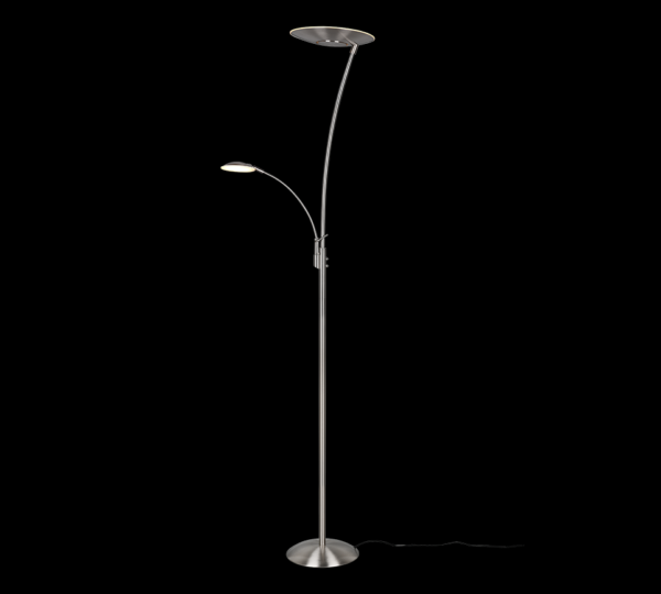 Trio 424310207 Granby LED Stmívatelná stojací lampa | Teplá bílá | Kov | Nikl | 29 + 6,5W