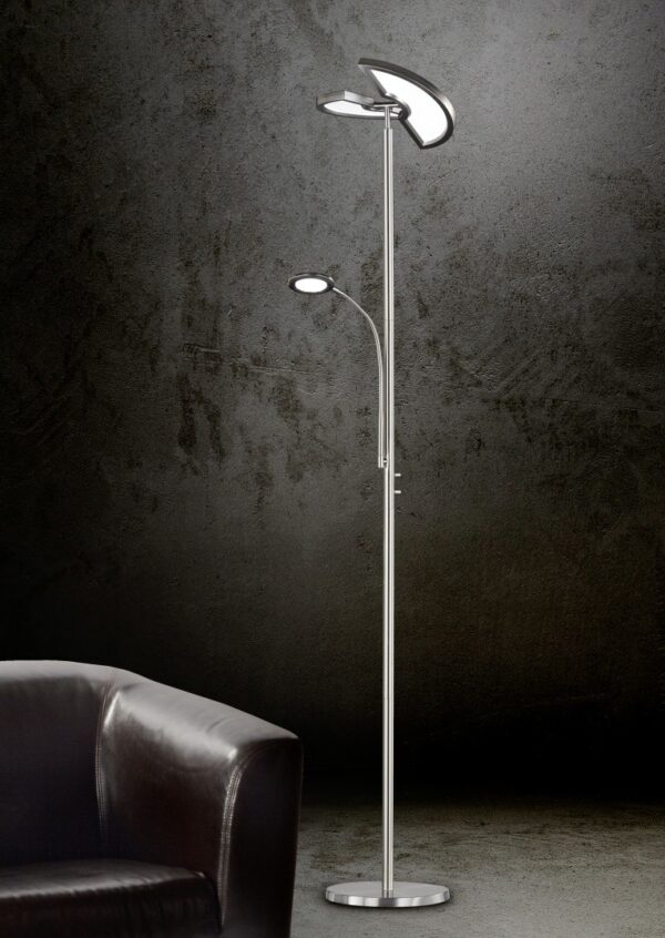 Trio 424910207 Split LED stojací lampa | Variabilní | 20W | Kov | Nikl