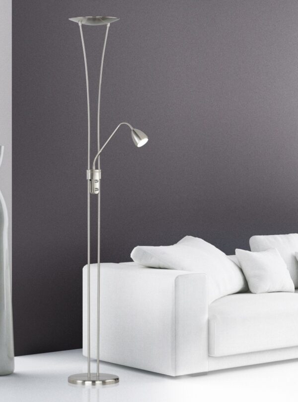 Trio 426410207 Arizona LED stojací lampa | Teplá bílá | 20W | Kov | Nikl