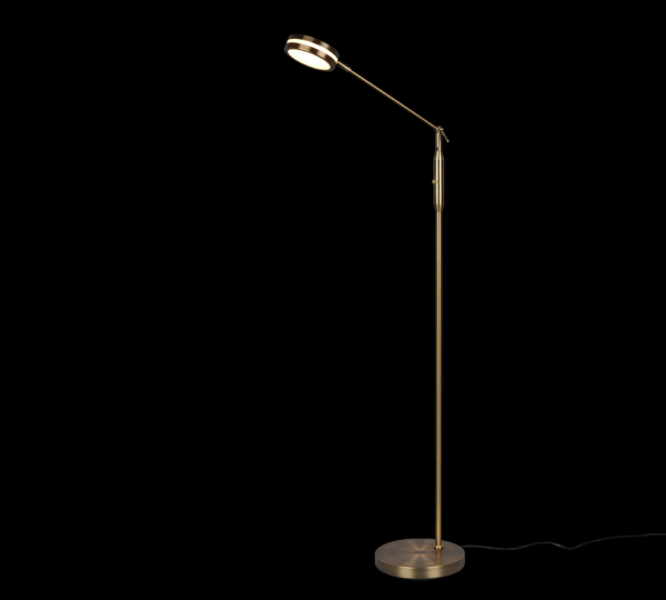 Trio 426510104 Franklin LED Stmívatelná stojací lampa | 6,5W | Barevný kov | Mosaz