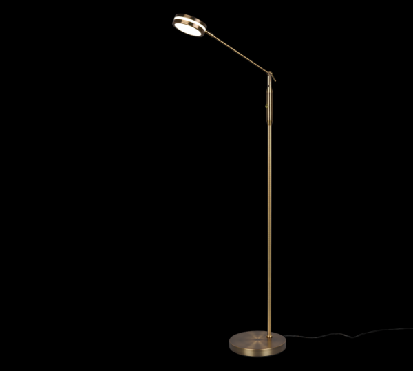 Trio 426510104 Franklin LED Stmívatelná stojací lampa | 6,5W | Barevný kov | Mosaz