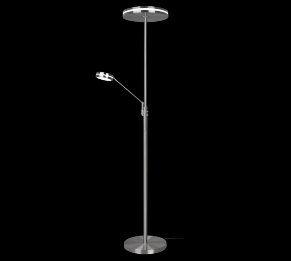 Trio 426510207 Franklin LED Stmívatelná stojací lampa | 35+,6,5W | Kov | Nikl