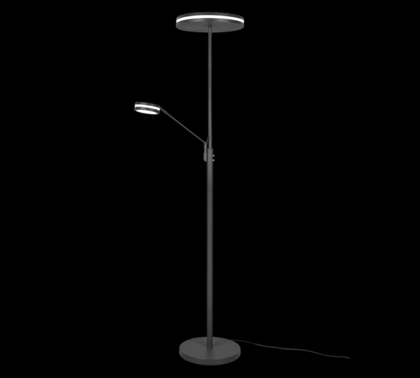 Trio 426510242 Franklin LED Stmívatelná stojací lampa | 35+,6,5W | Černá