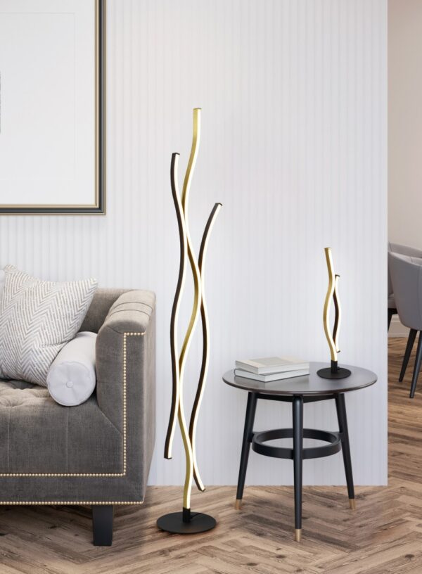 Trio 441210308 Blaze LED Stmívatelná stojací lampa | Variabilní | 28W | Barevný kov | Mosaz