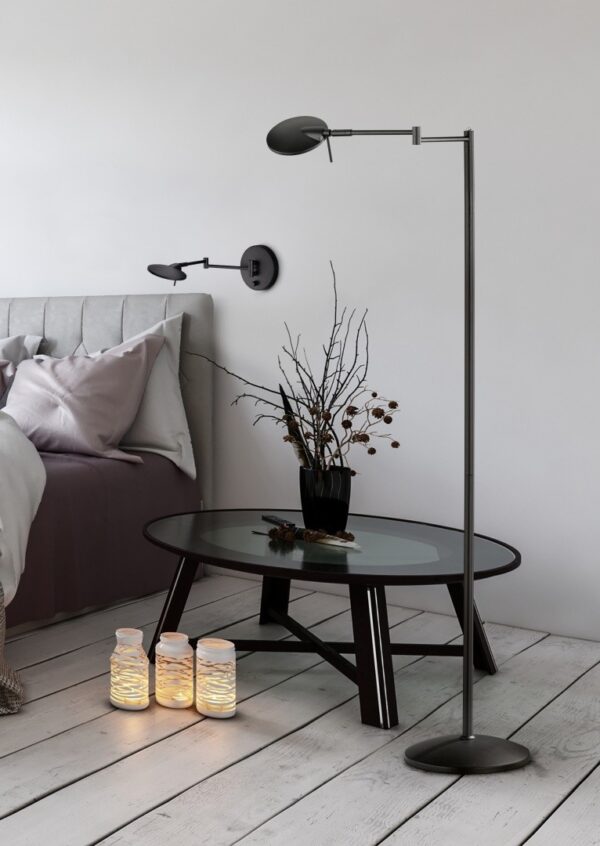Trio 474790132 Kazan LED stojací lampa | Teplá bílá | 8W | Černá
