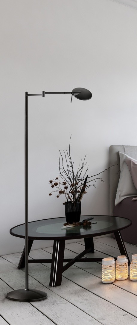 Trio 474790132 Kazan LED stojací lampa | Teplá bílá | 8W | Černá