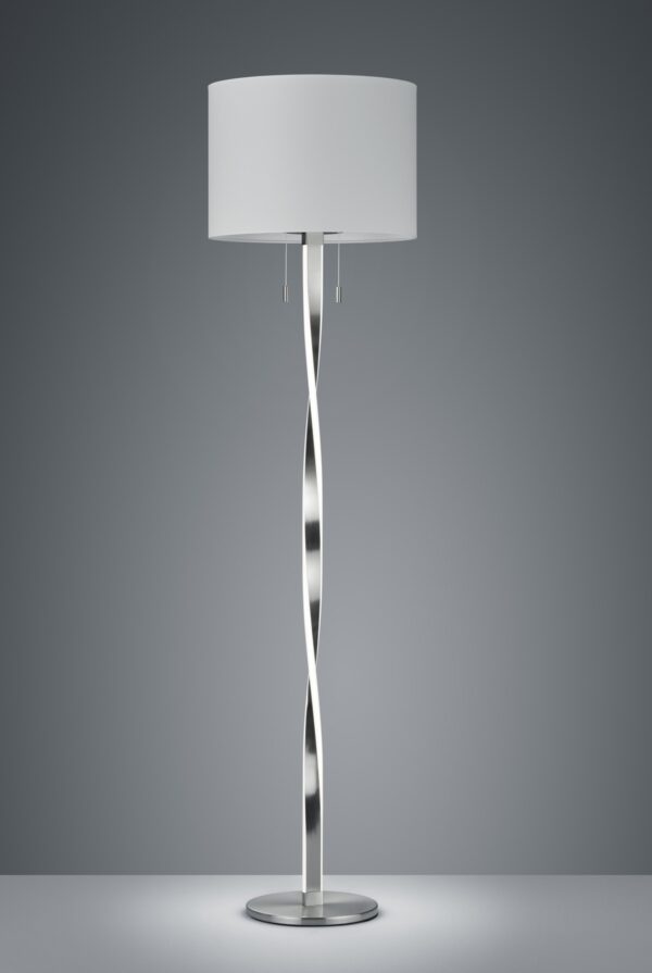 Trio 475310307 Nandor LED stojací lampa | Teplá bílá | 2x7W | Kov | Nikl