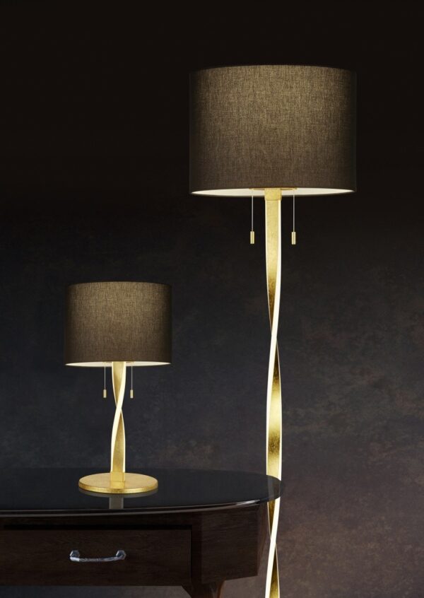 Trio 475310379 Nandor LED stojací lampa | Teplá bílá | 2x7W | Barevný kov | Zlatá