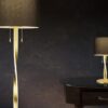 Trio 475310379 Nandor LED stojací lampa | Teplá bílá | 2x7W | Barevný kov | Zlatá