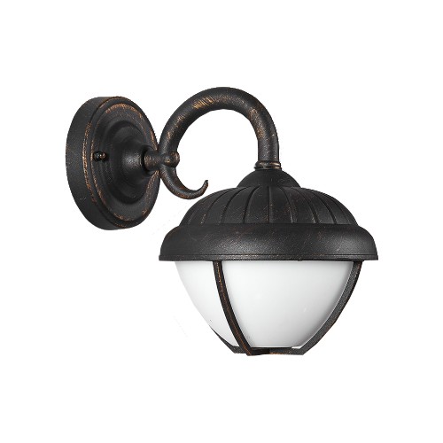 PREZENT 92039017 Nebraska LED Nástěnné venkovní světlo | Teplá bílá | 7=600lmW | Barevný kov | Černá | Zlatá