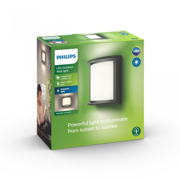 Philips 17391/93/P3 LED Nástěnné venkovní světlo | Přírodní bílá | Černá | 12W
