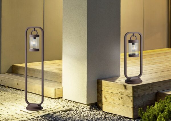 Trio 504160124 Sambesi Stojací lampa | E27 | Barevný kov | Hnědá