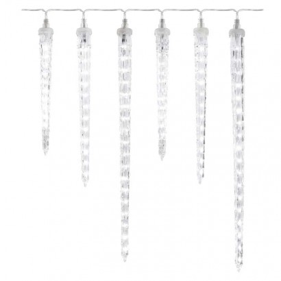 Emos DCPC06 LED vánoční girlanda – rampouchy 6 ks 2 m 160 LED | 3,6W | IP44 - studená bílá, čirá