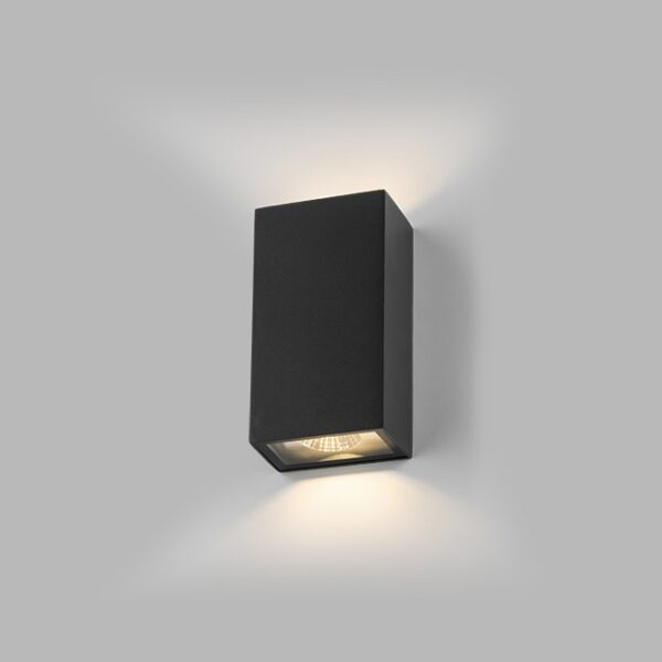 LED2 5100434DT Block LED Nástěnné venkovní světlo | Teplá bílá | 2x3W | Černá