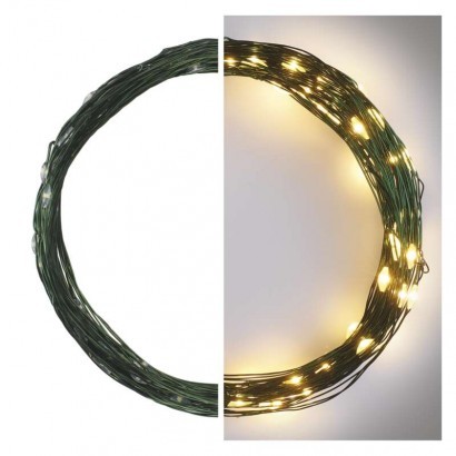 Emos D3AW04 vánoční nano řetěz 7,5m 75 LED | 2,4W | IP44 - teplá bílá, časovač, zelená