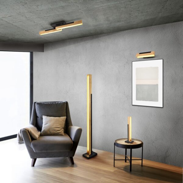 Trio 541610132 Kerala LED Dřevěná stolní lampička | Teplá bílá | 8W | Černá