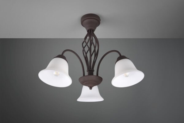 Trio 601000324 Rustica Rustikální lustr | E14 | Bílá