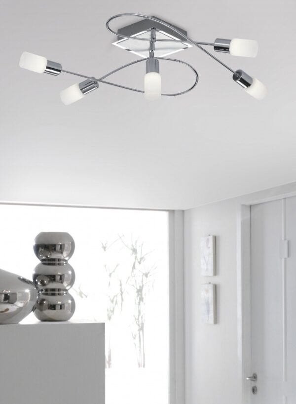 Trio 621410505 Clapton LED stropní svítidlo | Teplá bílá | 5x5W | Chrom | Kov