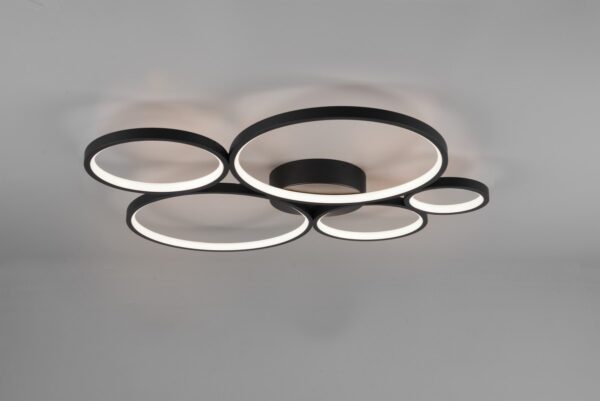 Trio 622610532 Rondo LED Přisazené stropní svítidlo | Teplá bílá | Černá | 49W